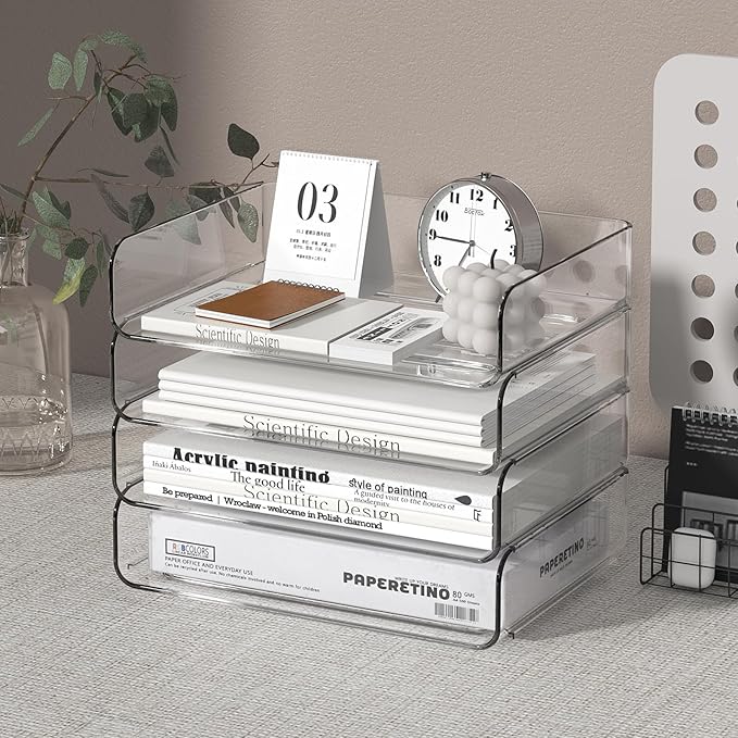 FANXIYQ 4-Tier Acrylic Paper Tray Organizer - Image 2