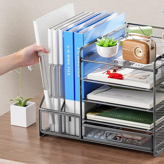 Marbrasse 5-Tier Paper Letter Tray Organizer - Image 5