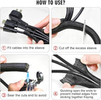 Moxita 10ft - 1/2 inch Cord Protector Cable Sleeve Split Wire Loom Tubing - Image 7