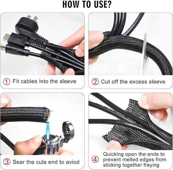 Moxita 10ft - 1/2 inch Cord Protector Cable Sleeve Split Wire Loom Tubing - Image 7