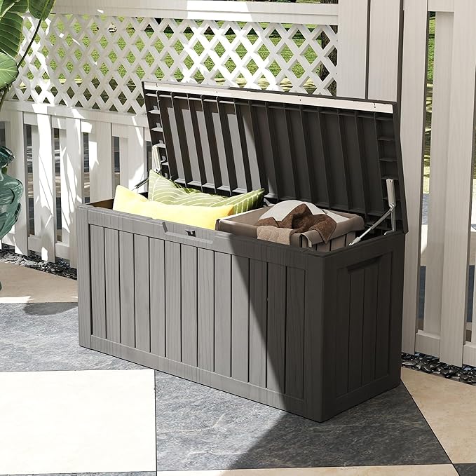 Yardgrace 80 Gallon Outdoor Storage Box Waterproof, Resin Deck Boxes - Image 4