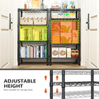 M MZG 1000 lbs 4 Tier Shelf Metal Storage Shelves Wire Rack Closet Organizers - Image 6