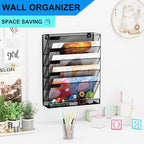 GDINDINFAN Wall File Organizer Holder Mesh Hanging Paper Document Holder - Image 2
