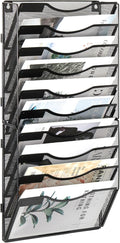 EasyPAG Wall File Organizer for Office 10 Pocket Mesh Wall Mounted Paper by EasyPAG