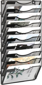 EasyPAG Wall File Organizer for Office 10 Pocket Mesh Wall Mounted Paper by EasyPAG