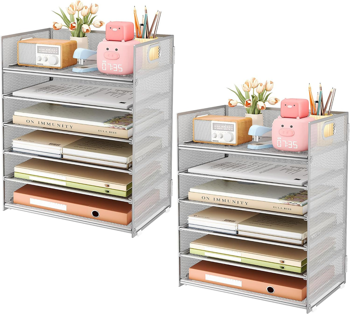 Subekyu 6-Tier Desk Paper Organizer, Desktop File Letter Tray