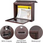 xydled Mail Boxes with Key Lock, Locking Mailbox Wall Mounted, Large Capacity - Image 4