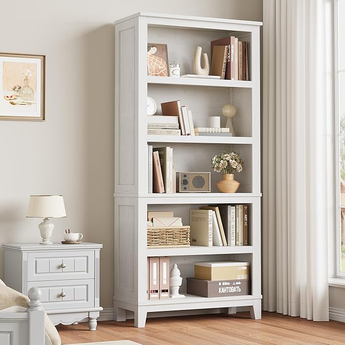 IDEALHOUSE 71" Farmhouse Bookshelf w/Adjustable Shelves & 31.5 in Whidth - Image 8