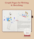 PAIBAS Graph Notebook for Women Men, 160 Pages Grid Paper, Graphing Notebooks - Image 3