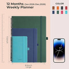IN-LUXPRO Planner 2026 Daily Weekly and Monthly, 11.5"x8.5", 12 Months Spiral - Image 2