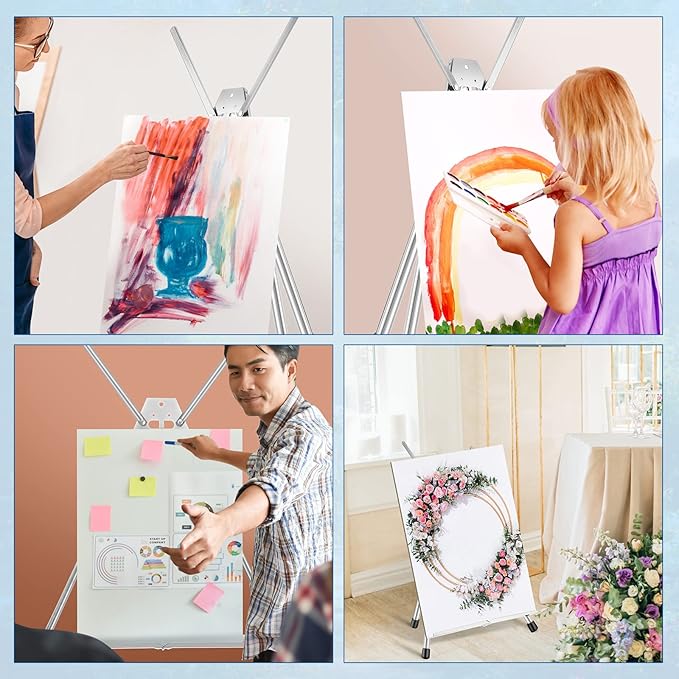 Xinnun 12 Pcs Aluminum 15'' to 21'' High Tabletop Easel Display Adjustable - Image 7