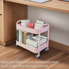 LIWNYRK 2 Tier Pink Rolling Cart - Image 6