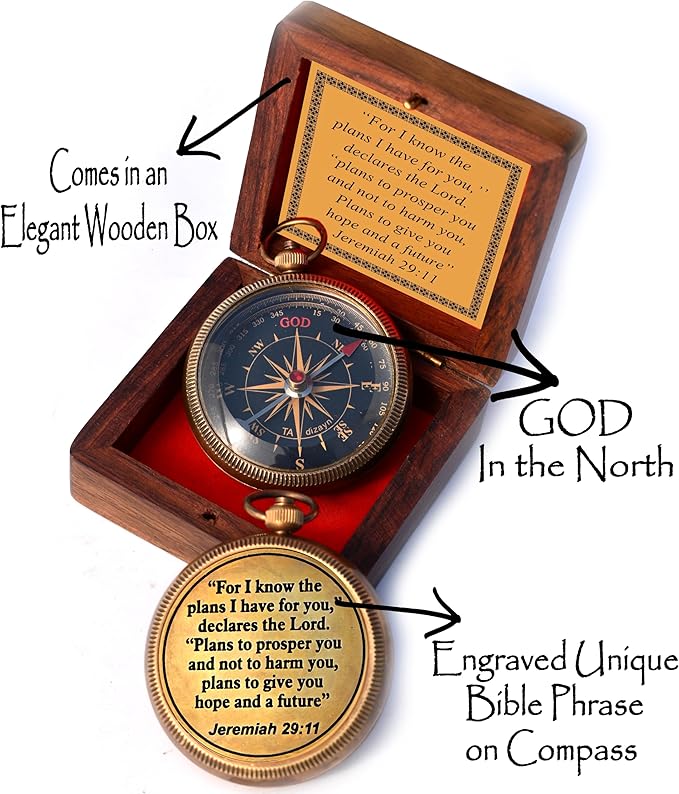 For I Know The Plans I Have For You, Jeremiah 29:11, Solid Brass Directional - Image 2
