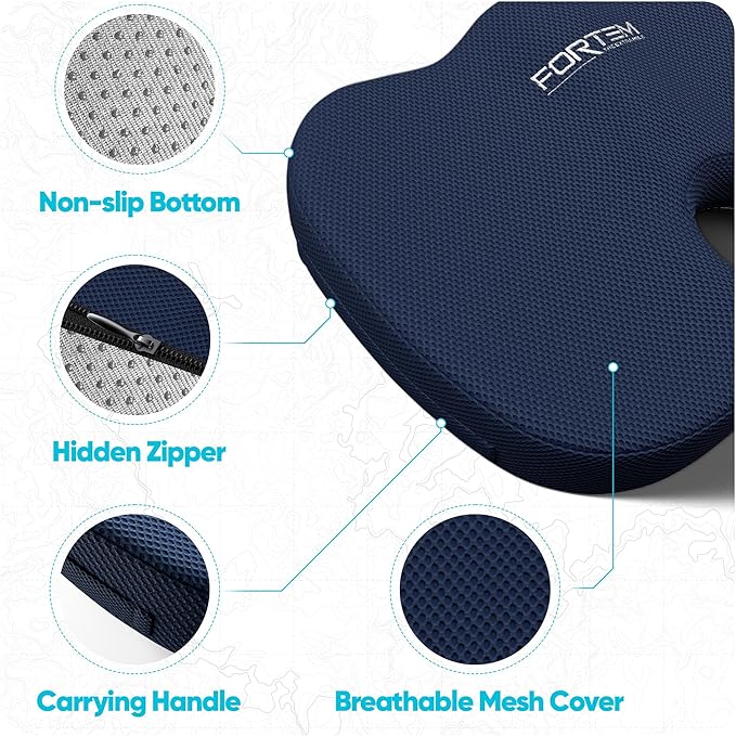 FORTEM Seat Cushion, Office Chair Cushion, Lumbar Support Pillow - Image 4