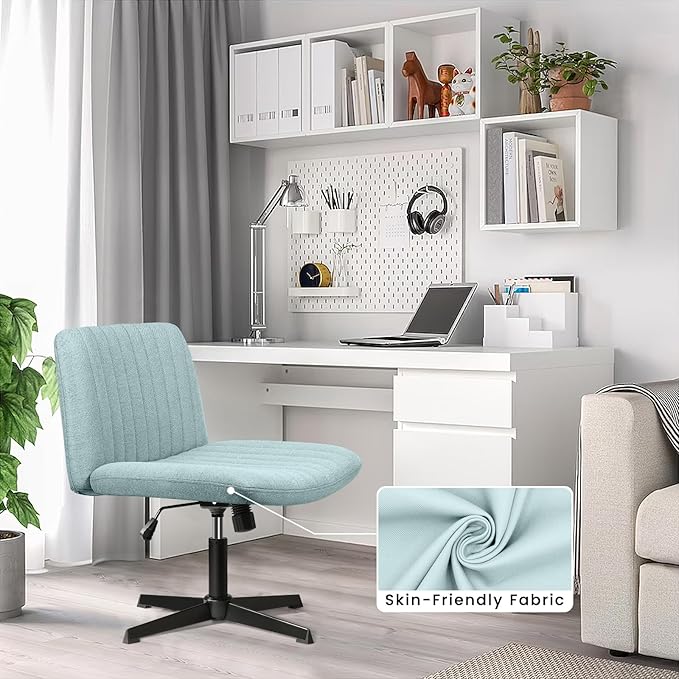 PUKAMI Criss Cross Chair, Armless Cross Legged Office Desk Chair No Wheels - Image 7