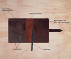 leather sketchbook cover for 5.5 x 8.5 sketchbook, package contents