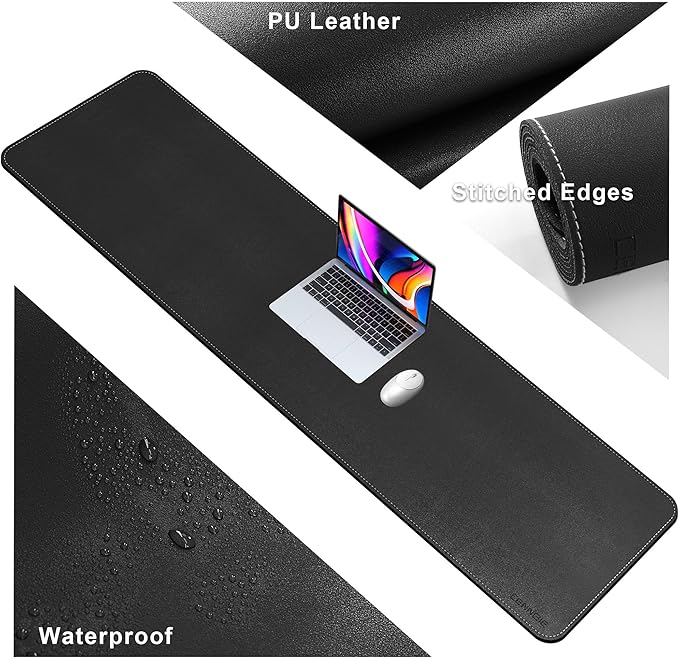 CENNBIE Leather Desk Mat Large, 66.9" x 16" Desk Pad Blotter Protector - Image 3