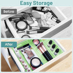 WOWBOX 25 PCS Plastic Drawer Organizer Set, 4 Sizes Desk Drawer Divider - Image 4