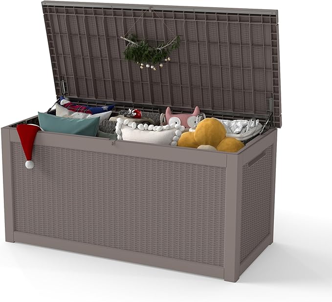 Yardgrace 320 Gallon Outdoor Storage Box Waterproof, Resin Deck Boxes by Unknown