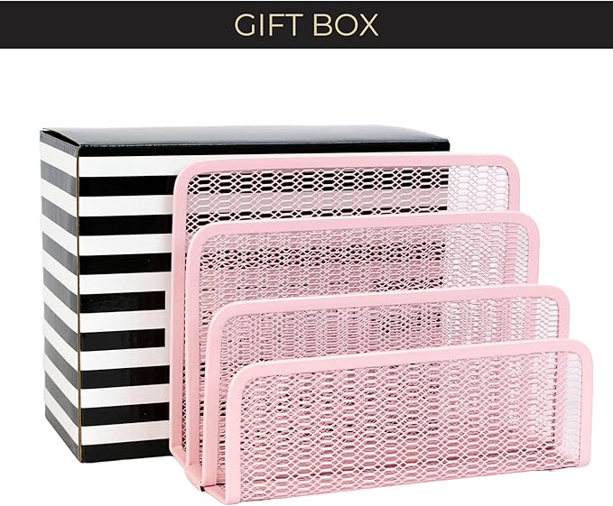BLU MONACO | Pink Metal Mesh Letter Sorter - Image 5