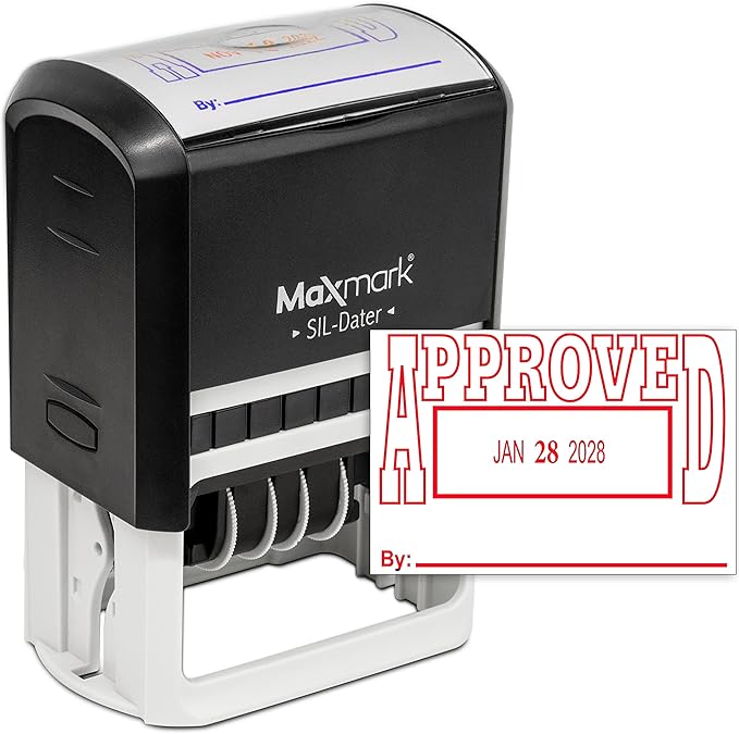 MaxMark Large Self-Inking Rubber Date Office Stamp by Maxmark