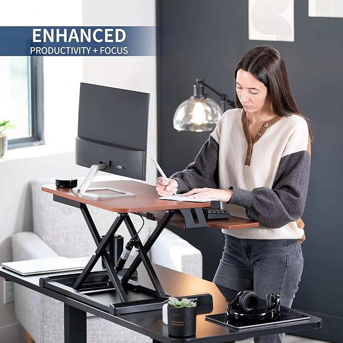 VIVO 26 inch Desk Converter, K Series, Height Adjustable Sit to Stand Riser - Image 4