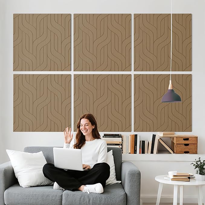 Reverbeon 6 PCS Acoustic Panels, 23.6x23.6 Inch Sound Absorbing Panels by Reverbeon