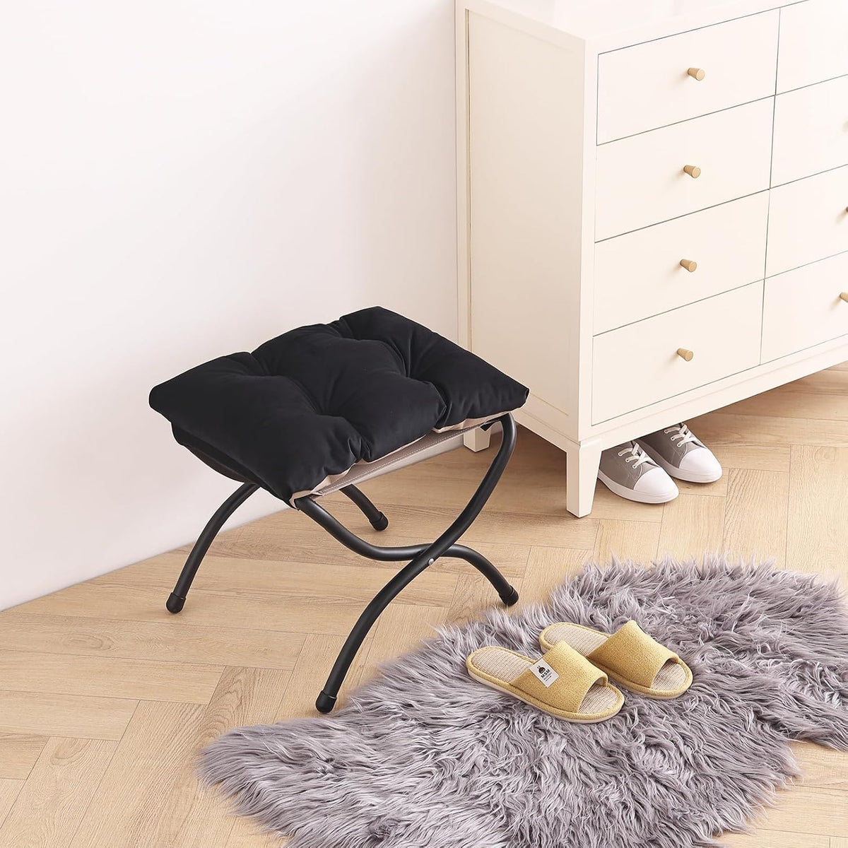 LITA Folding Ottoman, Foldable Footrest Stool, Portable Small Foot Stool for ...