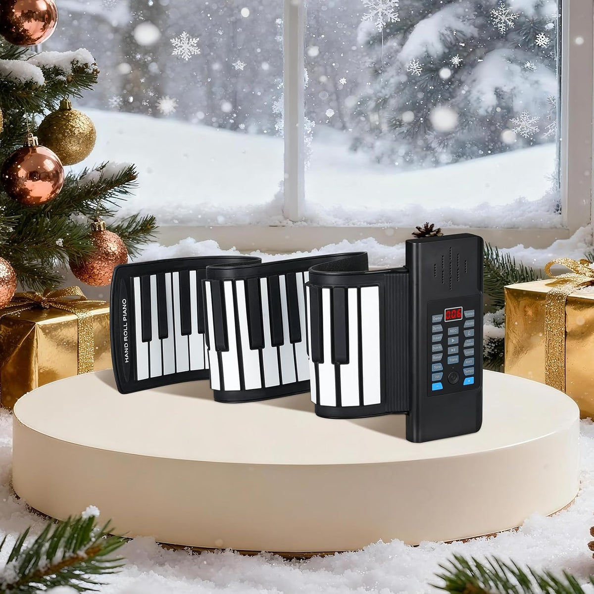 POGOLAB 61 Keys Roll Up Keyboard Piano, Portable Electric Foldable Piano with...