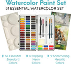 mozart supplies - watercolor paint set 51 vibrant shown in use