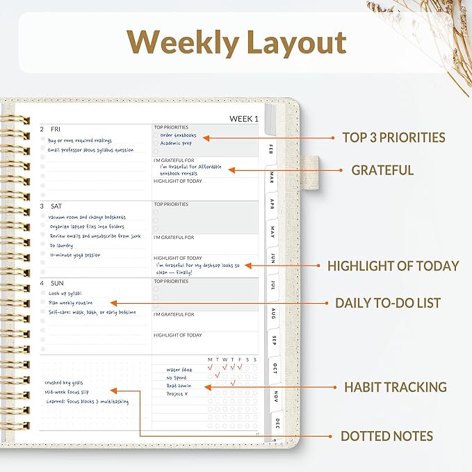 SUNEE 2026 Planner 8.5" x 11" – Dated Productivity Planner - Image 2