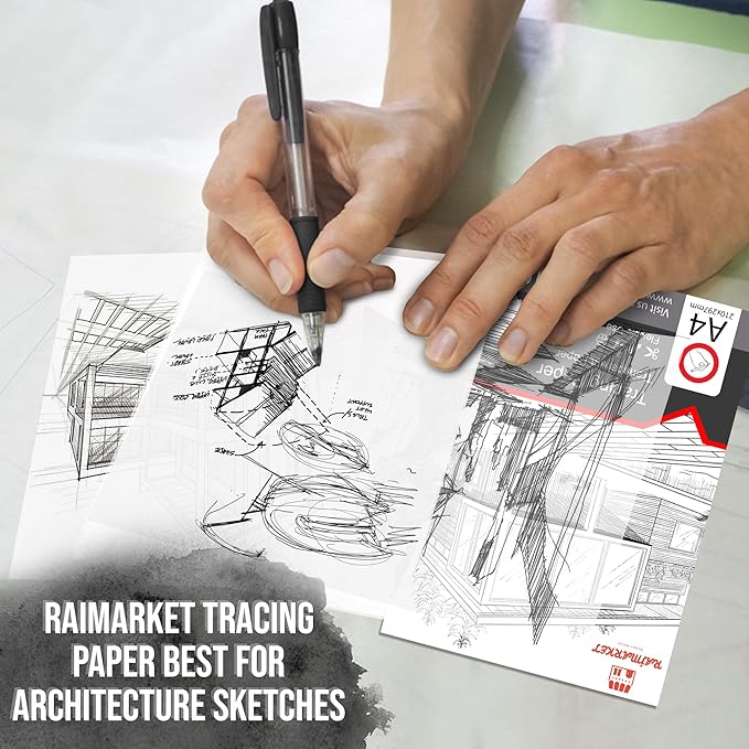 Raimarket Premium Tracing Paper Pack – 9x12 Inches, 100 Sheets, Transparent - Image 2
