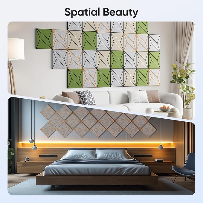 UNECHO 12 Pack 12" X 12" X 0.47" Acoustic Panels - Image 5