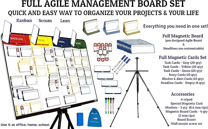 pmxboard Project Management Board Set, Combo Kit X. Agile Management Bundle - Image 5