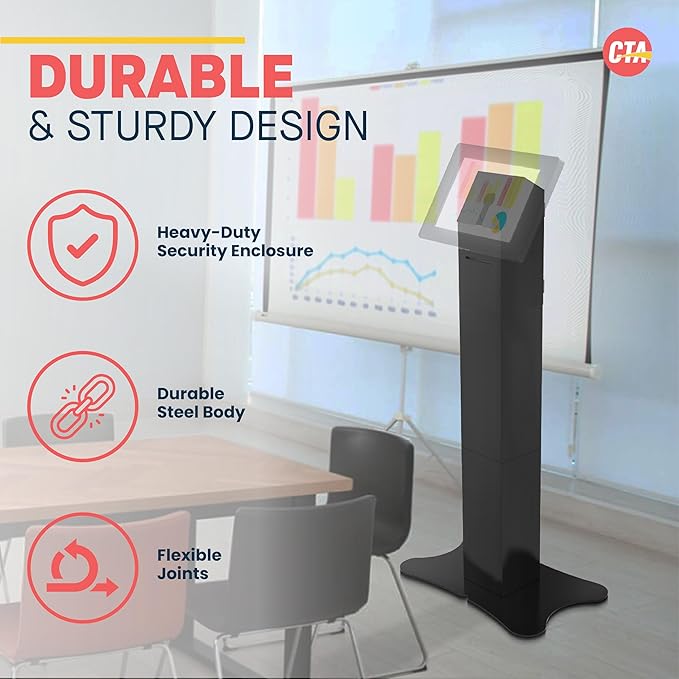 CTA Digital Kiosk with Printer Shelf VESA Compatible Floor Stand Kiosk with - Image 6