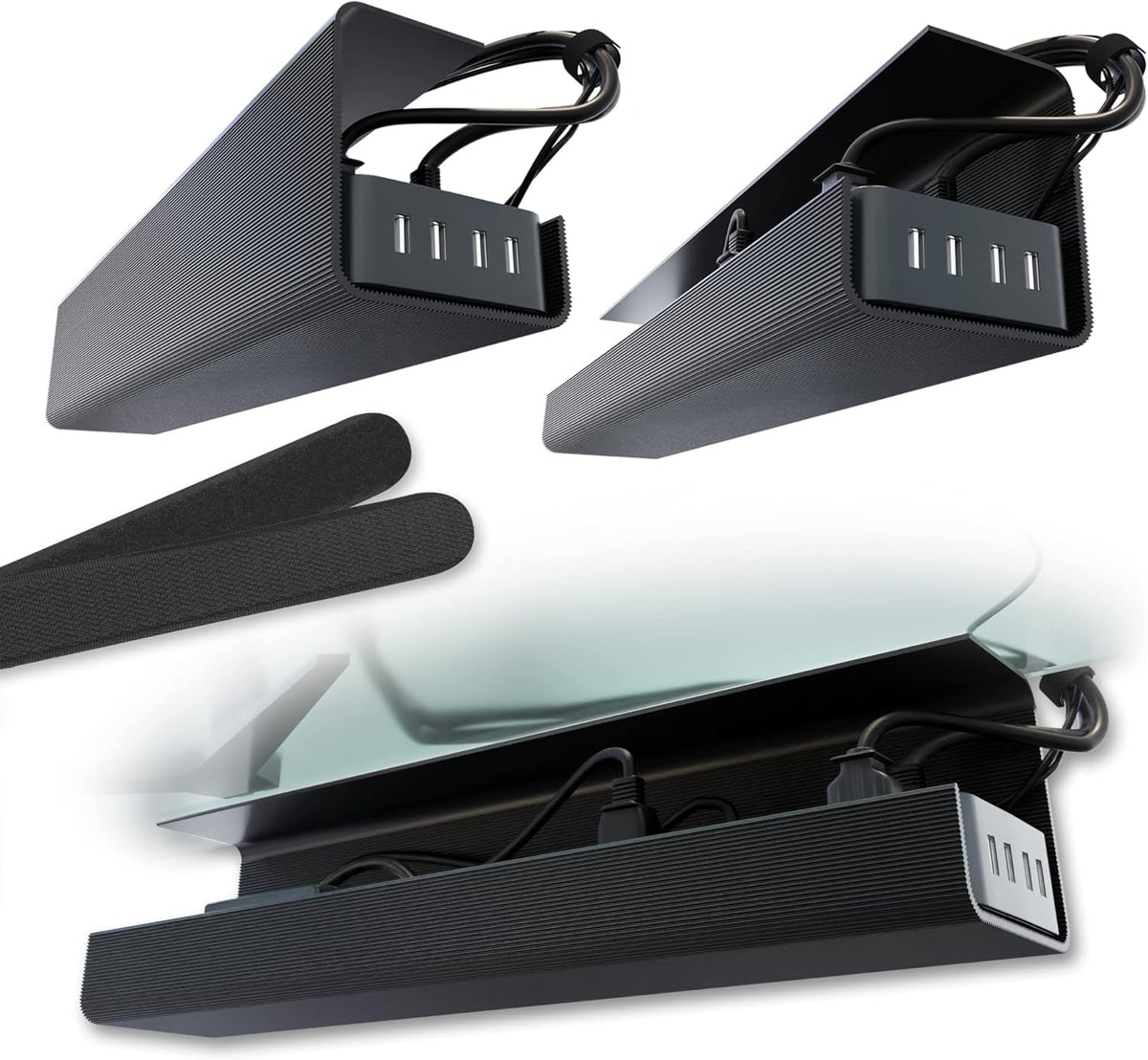 No-Screw Under Desk Cable Management Tray