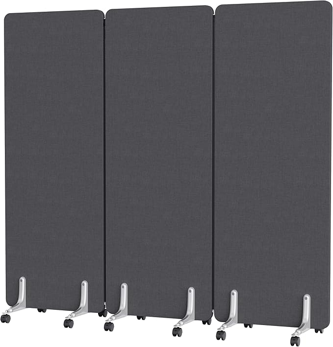 MORDEER 70.8" W x 63" H Freestanding Partition Room Dividers, Acoustic Panels by MORDEER