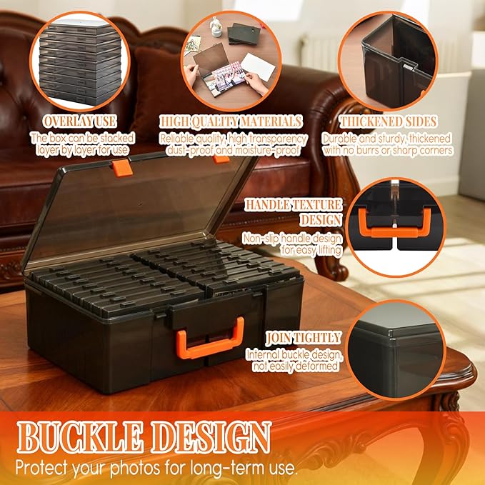 Photo Storage Box 5 x 7 Inches, 18 Inner Photo Cases - Image 3