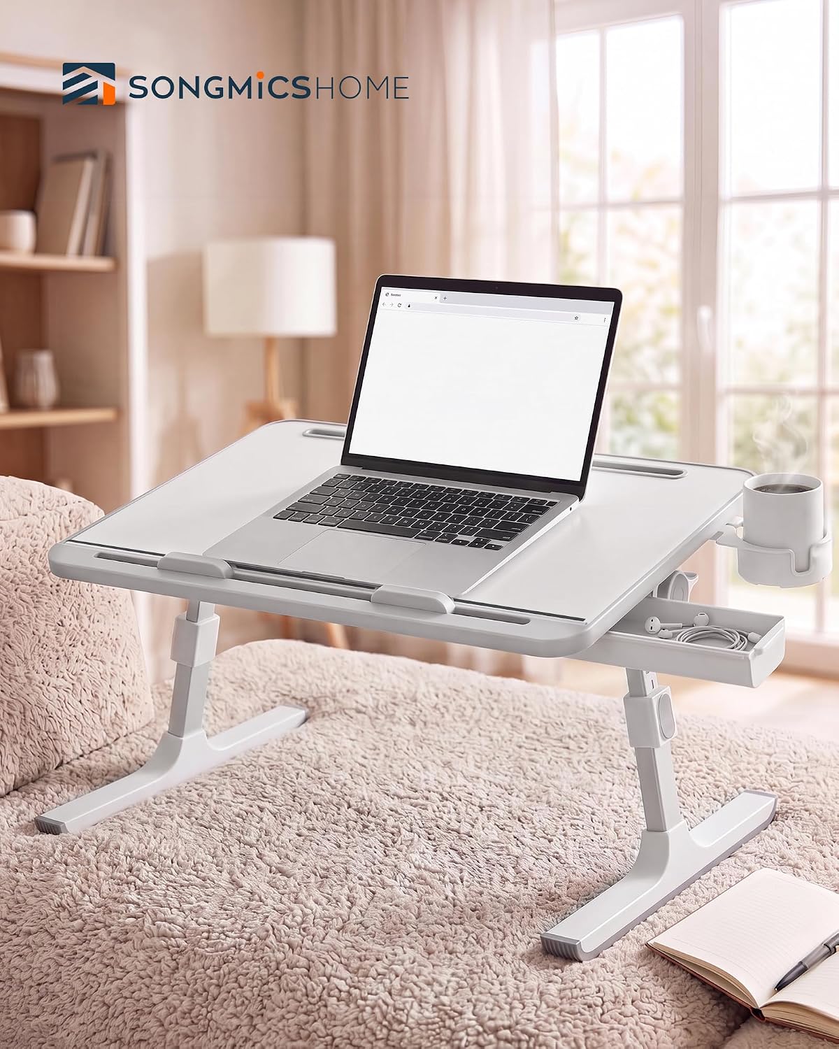 SONGMICS HOME Lap Desk, Height & Angle Adjustable Laptop Stand for Bed