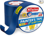 XFasten Professional Blue Painters Tape 2 Inch x 60 Yards Bulk Blue Masking Tape by XFasten