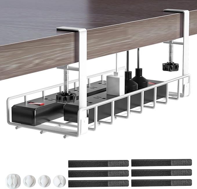 Under Desk Cable Management Tray, Xpatee Upgraded Wire Management No Drill No by Xpatee