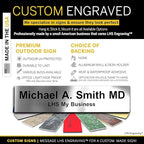 Door Name Plate Personalized for Office Brushed Steel Plastic Name Plate Black - Image 3