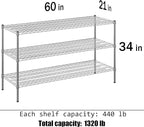 Regal Altair 21" Deep x 60" Wide x 34" Height Wire Shelving Kit | 3-Tier | NSF - Image 3