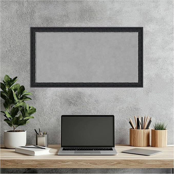 Amanti Art Black Framed Magnetic Board 14x26 Small Vision Board - Image 6