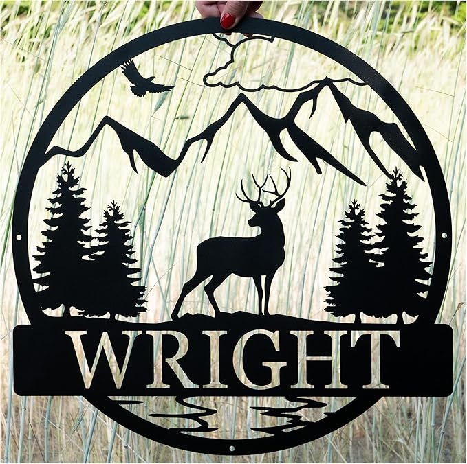 Custom Deer Outdoor Cabin Sign | Mountain Decor | Hunting Gift by LakeshoreMetalDecor
