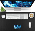Bloss Desk Mat with Stitched Edges, Leather Large Mouse Pad, Non-Slip Desk by Bloss