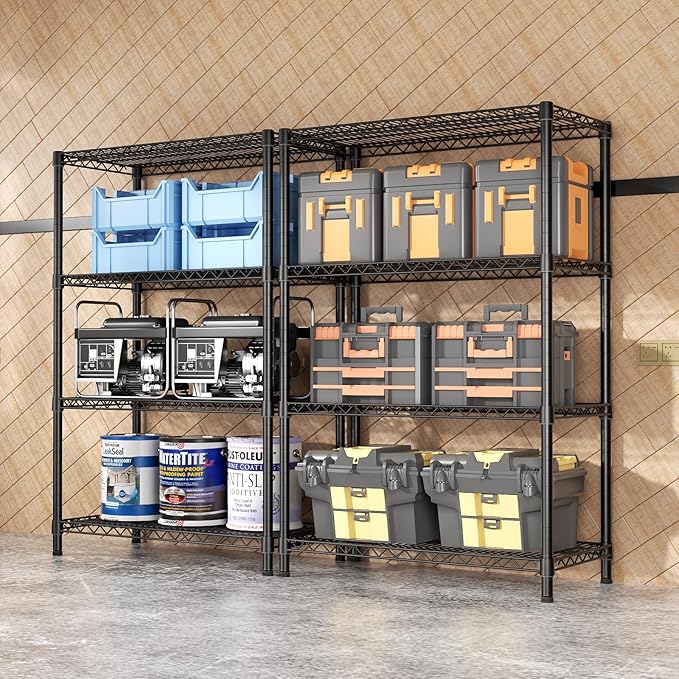 SINGAYE 4 Shelves Wire Storage Shelf 1400LBS Heavy Duty Storage Shelving Unit - Image 7
