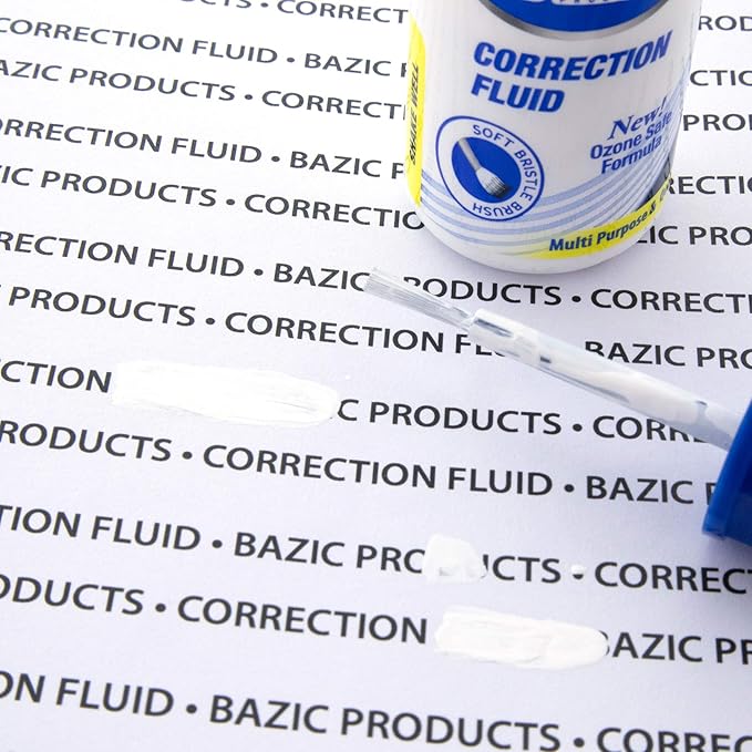 BAZIC Products Correction Fluid, Soft Bristle Brush Applicator, Instant - Image 4