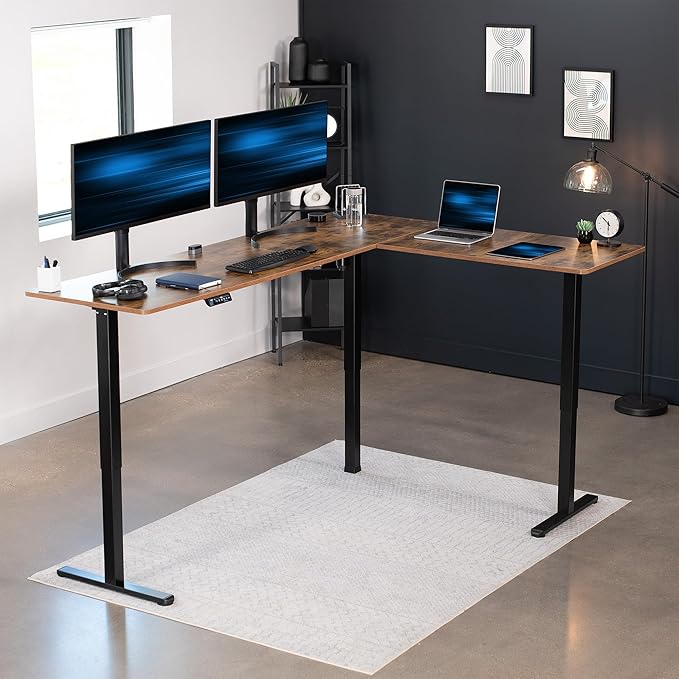 VIVO Electric Corner 84 x 63 inch L-Shaped Standing Desk, Memory Height - Image 2