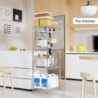 M MZG 4 Tiers Shelf Metal Storage Shelves Wire Rack Closet Organizers - Image 7